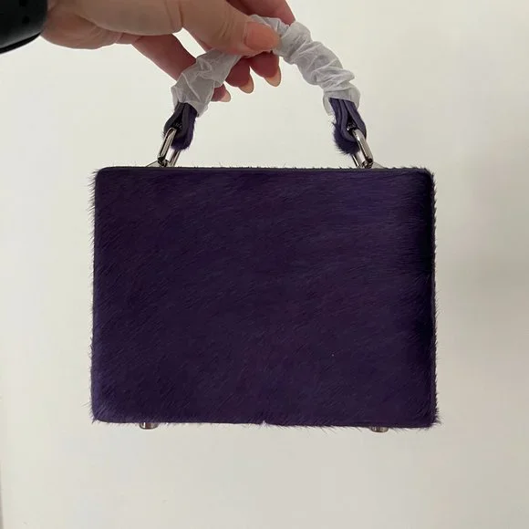 Brandon Blackwood Mini Kendrick Trunk | Dark Purple Pony Hair Silver Hardware - Picture 2 of 5